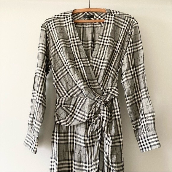 Rag‎ & Bone Amber Plaid Front Twist Dress Size 00 - Picture 6 of 12